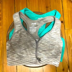 Set of 2 Avia zip front sports bras